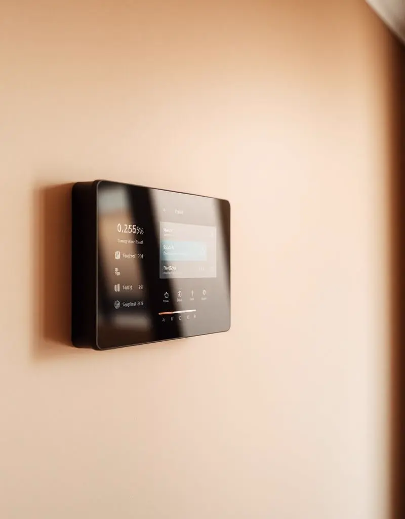 Smart Home Bedienpanel an einer Wand